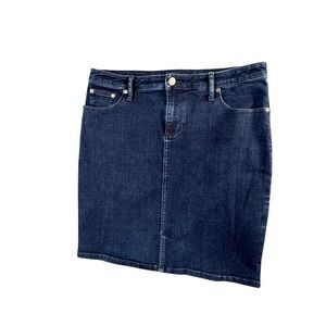 Banana Republic Dark‎ Wash Denim Pencil Skirt Y2K Quiet Luxury Size 8